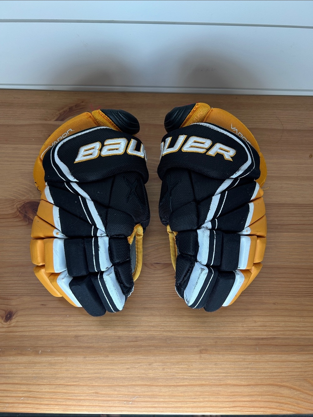 Bauer Black, Gold & White Ice Hockey Gloves